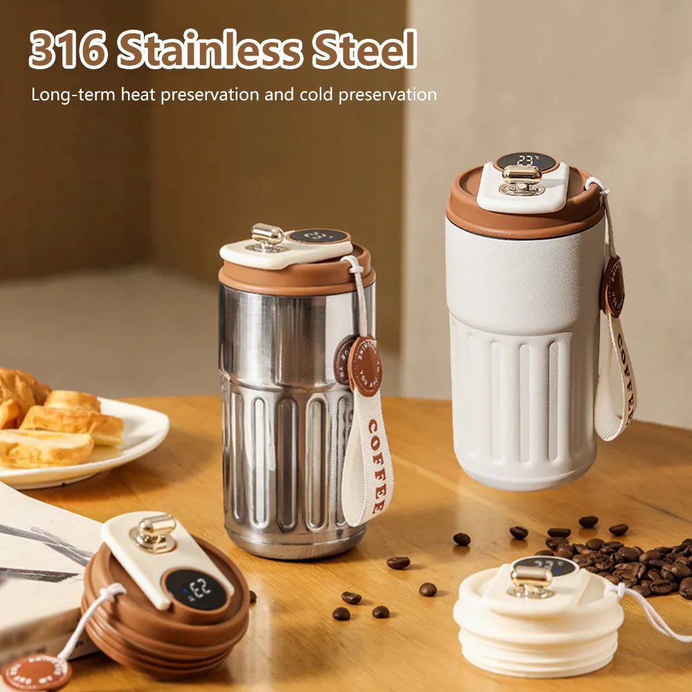 Smart Stainless Steel Thermos Bottle with LED Display by HitMyNeed