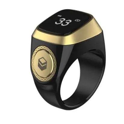 Smart Zikr Ring Tasbih Counter with Prayer Alerts black-20mm by HitMyNeed