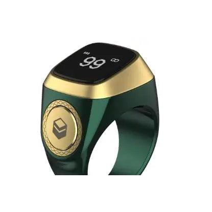 Smart Zikr Ring Tasbih Counter with Prayer Alerts green-20mm by HitMyNeed