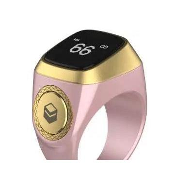 Smart Zikr Ring Tasbih Counter with Prayer Alerts pink-20mm by HitMyNeed