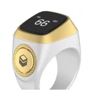 Smart Zikr Ring Tasbih Counter with Prayer Alerts white-20mm by HitMyNeed