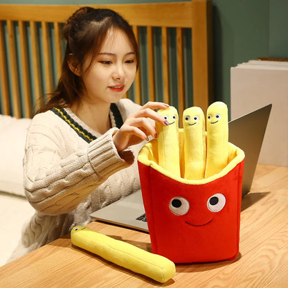 Smile French Fries Plush Pillow Set for Sofa & Car by HitMyNeed