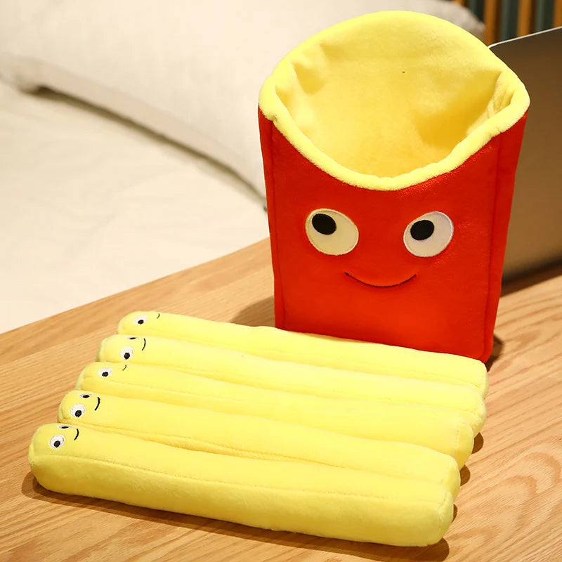 Smile French Fries Plush Pillow Set for Sofa & Car by HitMyNeed