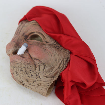 Smoking Granny Latex Mask with Red Scarf by HitMyNeed