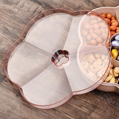 Snack Serving Plate with Transparent Cover, 6 Compartments by HitMyNeed