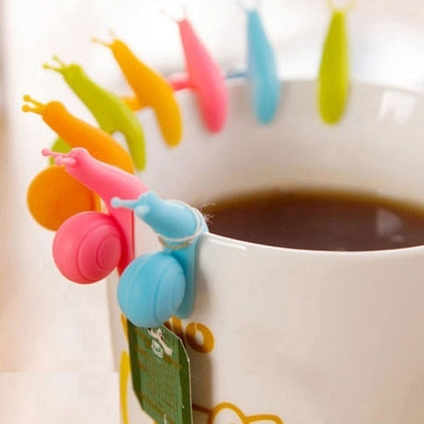 Snail Silicone Tea Bag Holder Clips (10 Pack) by HitMyNeed