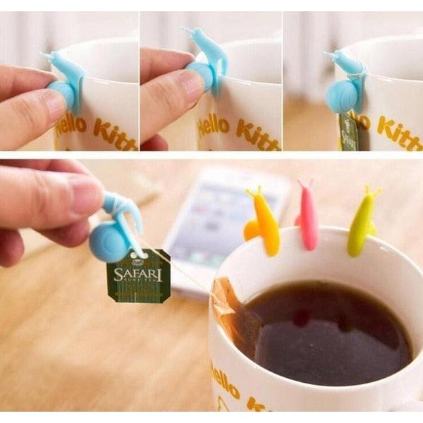 Snail Silicone Tea Bag Holder Clips (10 Pack) by HitMyNeed