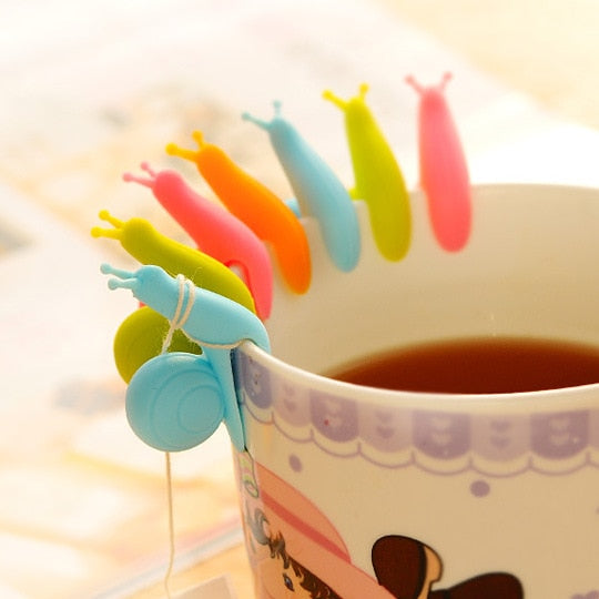 Snail Silicone Tea Bag Holder Clips (10 Pack) by HitMyNeed