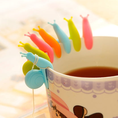 Snail Silicone Tea Bag Holder Clips (10 Pack) by HitMyNeed