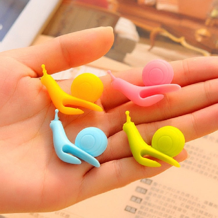 Snail Silicone Tea Bag Holder Clips (10 Pack) by HitMyNeed