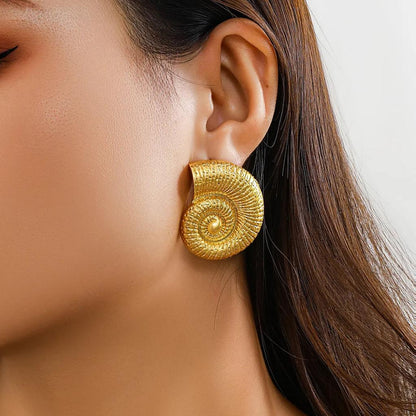 Snail Stud Earrings for Women, Metal Art Design by HitMyNeed