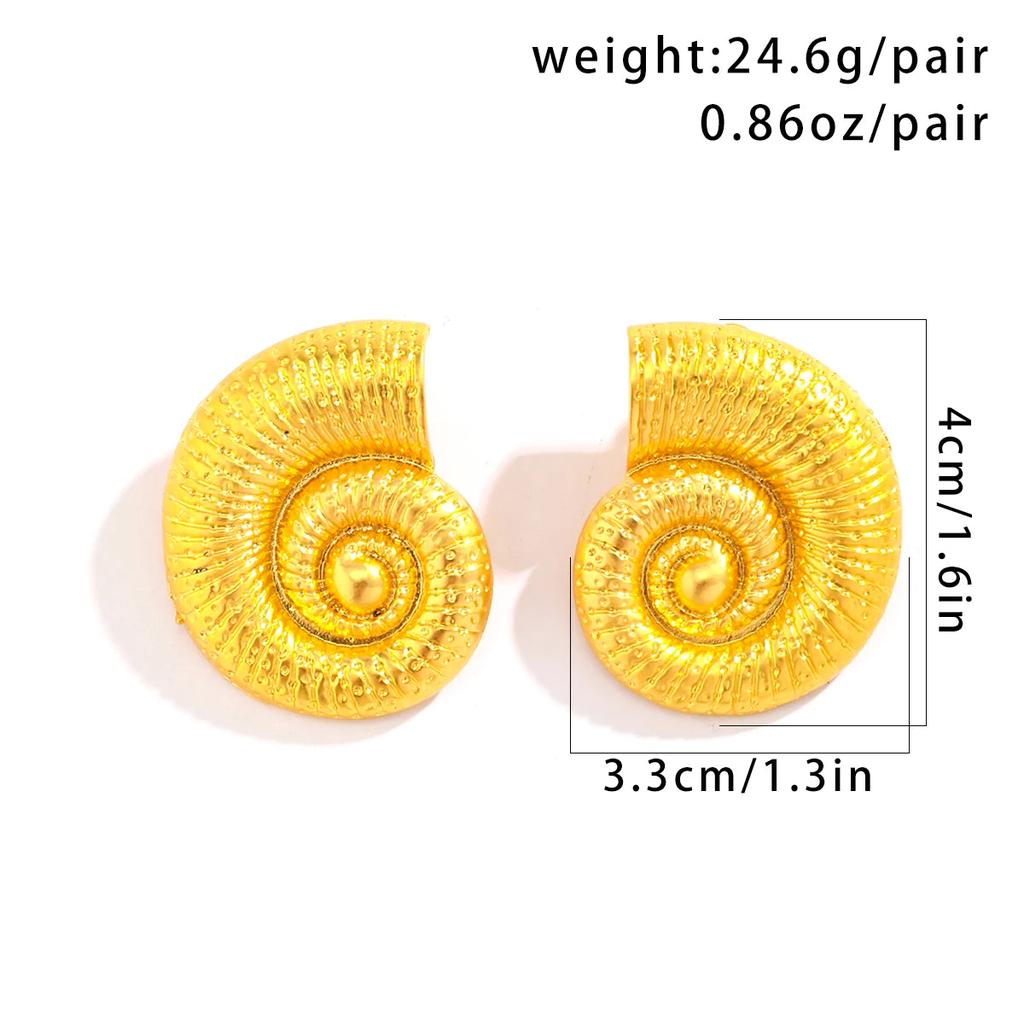 Snail Stud Earrings for Women, Metal Art Design by HitMyNeed
