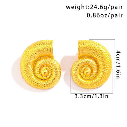 Snail Stud Earrings for Women, Metal Art Design by HitMyNeed
