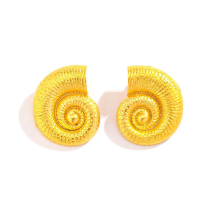 Snail Stud Earrings for Women, Metal Art Design by HitMyNeed