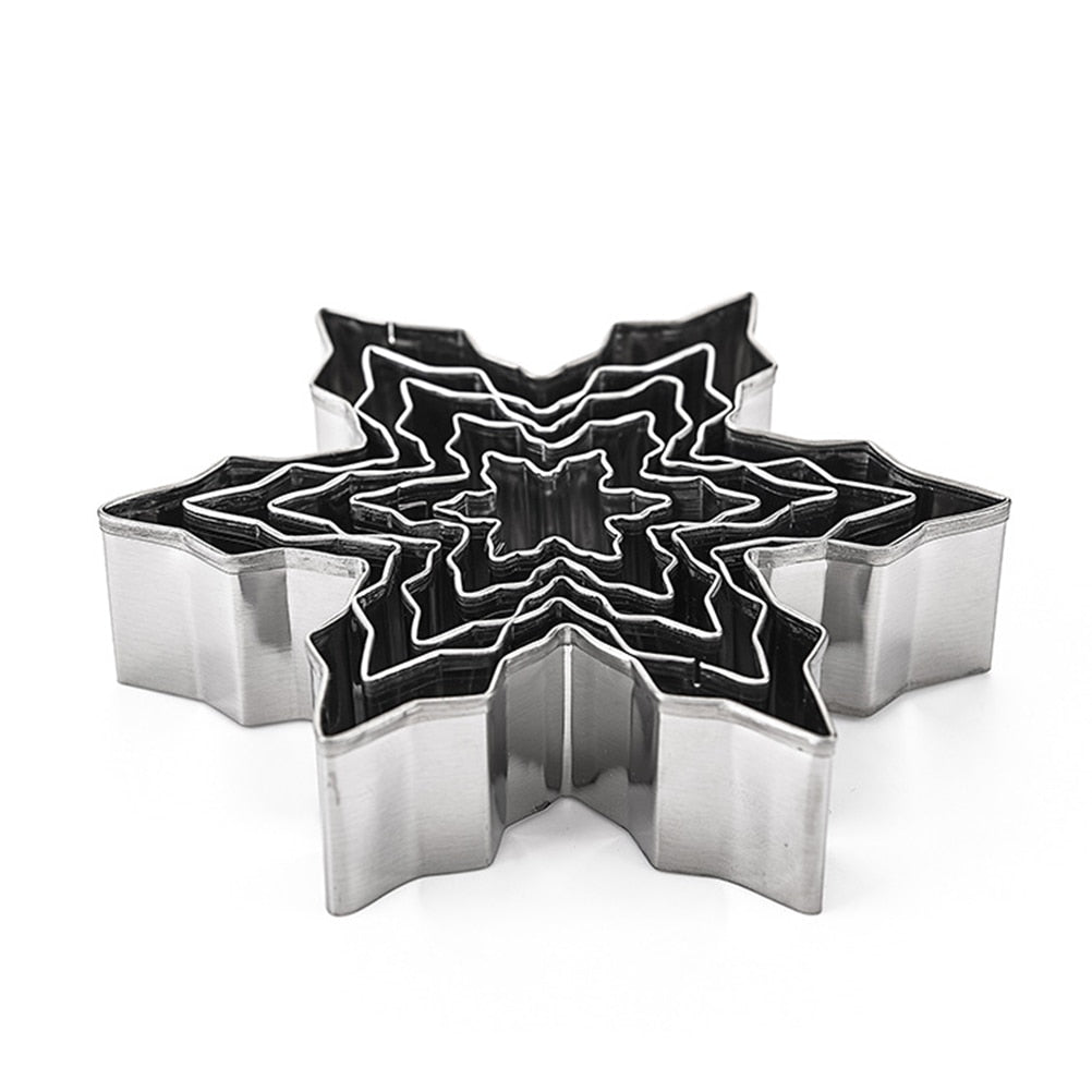 Snowflake Cookie Cutters Set of 5 Stainless Steel by HitMyNeed
