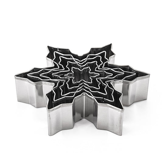 Snowflake Cookie Cutters Set of 5 Stainless Steel by HitMyNeed