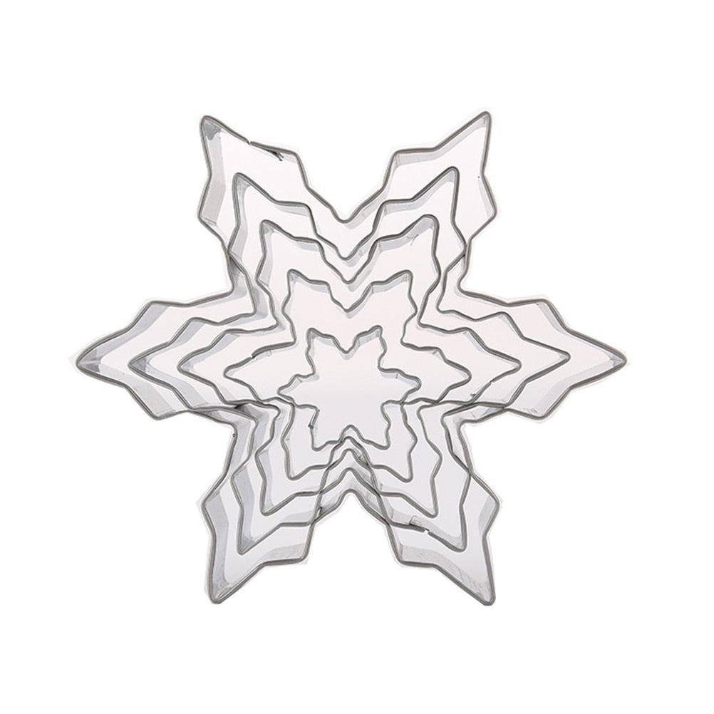 Snowflake Cookie Cutters Set of 5 Stainless Steel by HitMyNeed