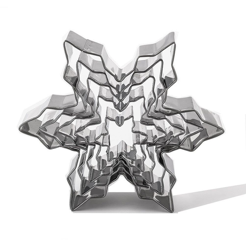Snowflake Cookie Cutters Set of 5 Stainless Steel by HitMyNeed