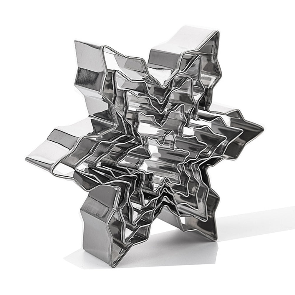 Snowflake Cookie Cutters Set of 5 Stainless Steel by HitMyNeed