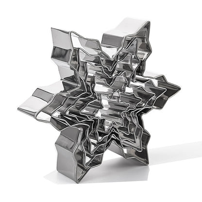 Snowflake Cookie Cutters Set of 5 Stainless Steel by HitMyNeed