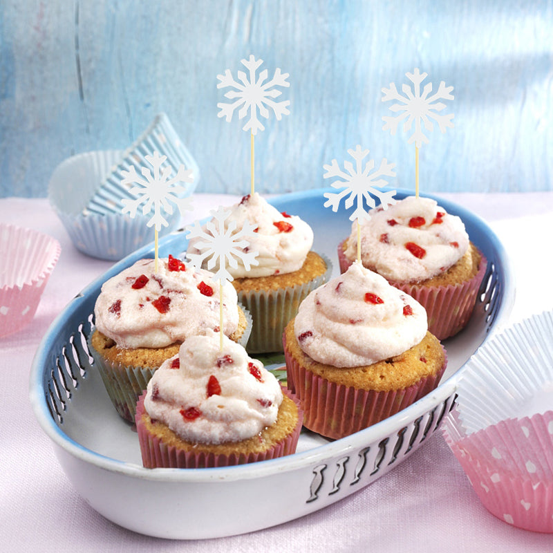 Snowflake Cupcake Toppers Set (50 Pieces) by HitMyNeed