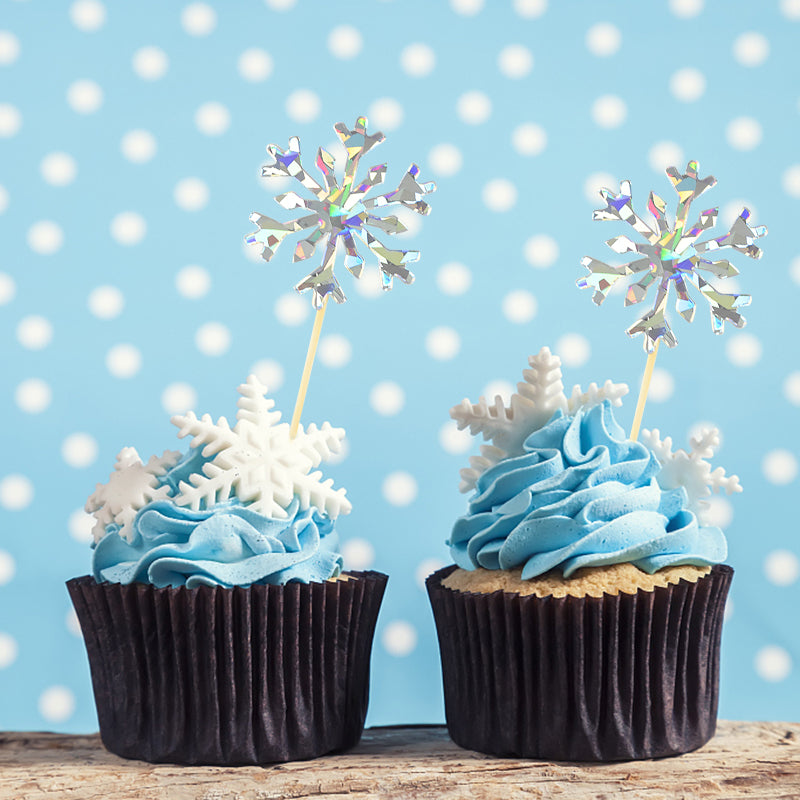 Snowflake Cupcake Toppers Set (50 Pieces) by HitMyNeed