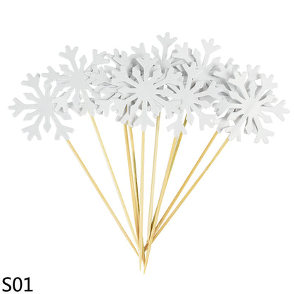 Snowflake Cupcake Toppers Set (50 Pieces) s01 by HitMyNeed