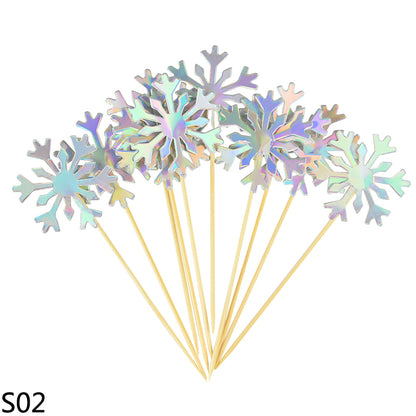 Snowflake Cupcake Toppers Set (50 Pieces) s02 by HitMyNeed