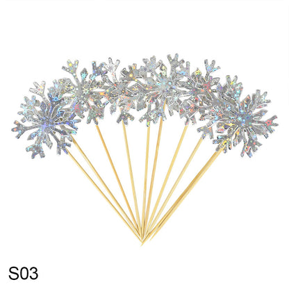 Snowflake Cupcake Toppers Set (50 Pieces) s03 by HitMyNeed