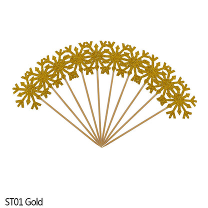 Snowflake Cupcake Toppers Set (50 Pieces) st01 by HitMyNeed