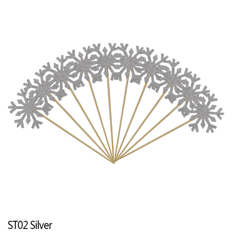 Snowflake Cupcake Toppers Set (50 Pieces) st02 by HitMyNeed
