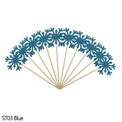 Snowflake Cupcake Toppers Set (50 Pieces) st03 by HitMyNeed