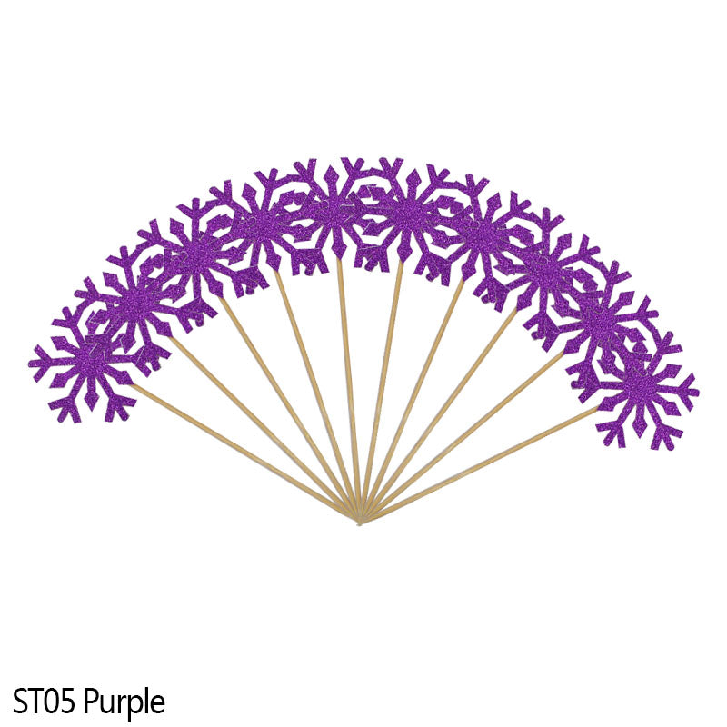 Snowflake Cupcake Toppers Set (50 Pieces) st05 by HitMyNeed