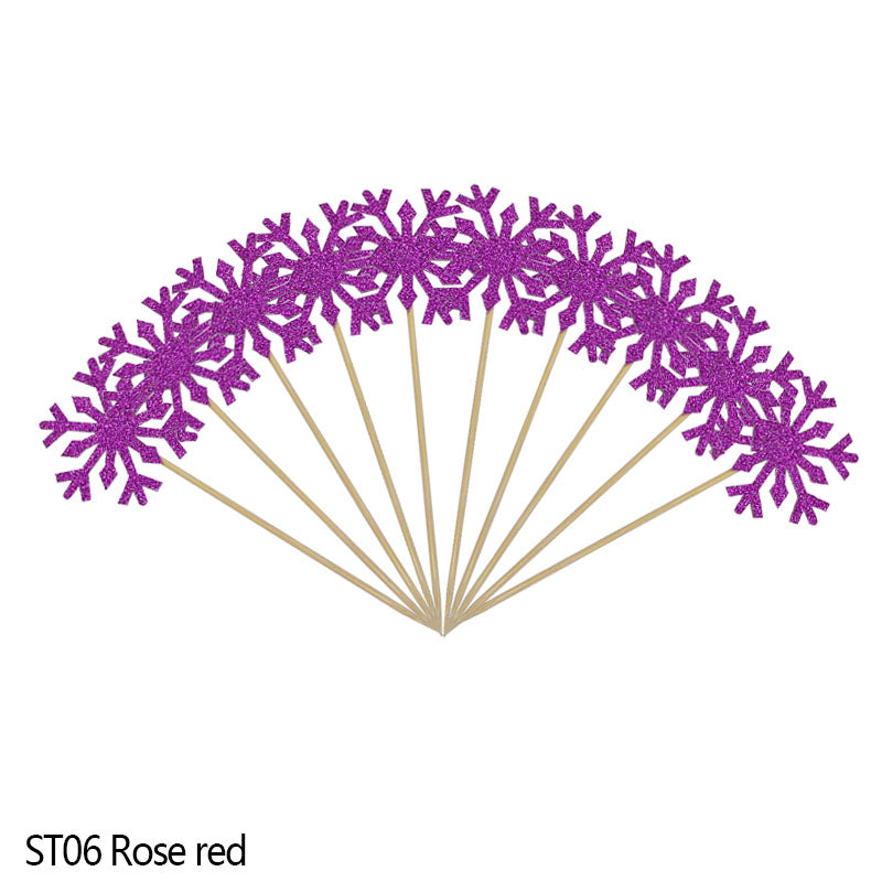Snowflake Cupcake Toppers Set (50 Pieces) st06 by HitMyNeed