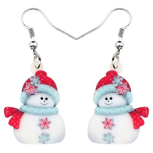 Snowman Dangle Earrings for Women Christmas Gift by HitMyNeed