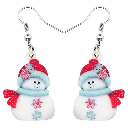 Snowman Dangle Earrings for Women Christmas Gift by HitMyNeed