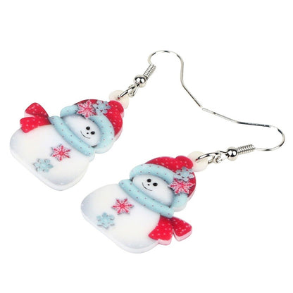 Snowman Dangle Earrings for Women Christmas Gift by HitMyNeed