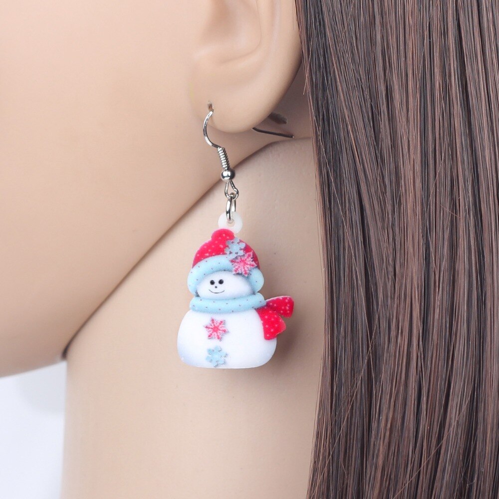 Snowman Dangle Earrings for Women Christmas Gift by HitMyNeed