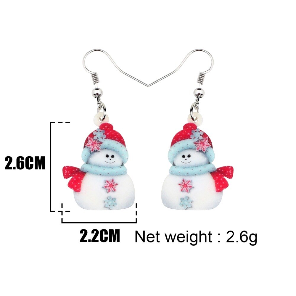 Snowman Dangle Earrings for Women Christmas Gift by HitMyNeed