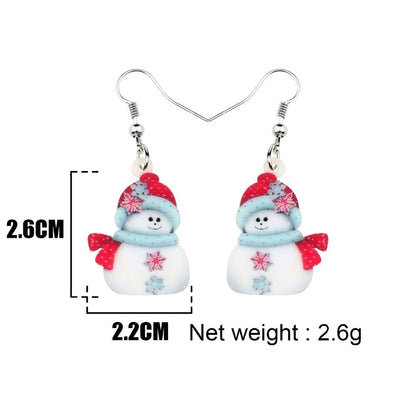 Snowman Dangle Earrings for Women Christmas Gift by HitMyNeed