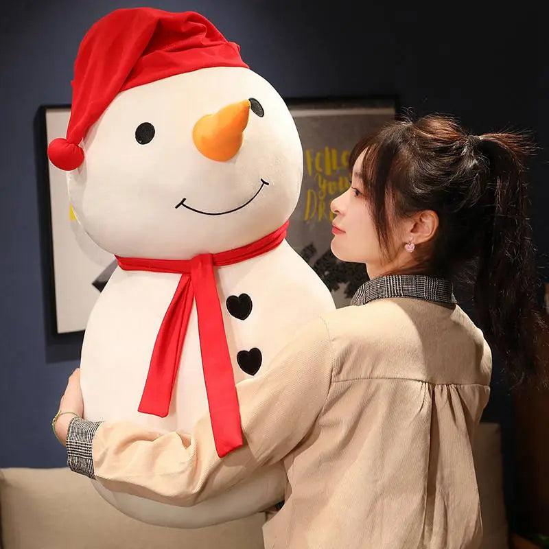 Snowman Plush Toy Pillow, 30-80cm Christmas Decor by HitMyNeed