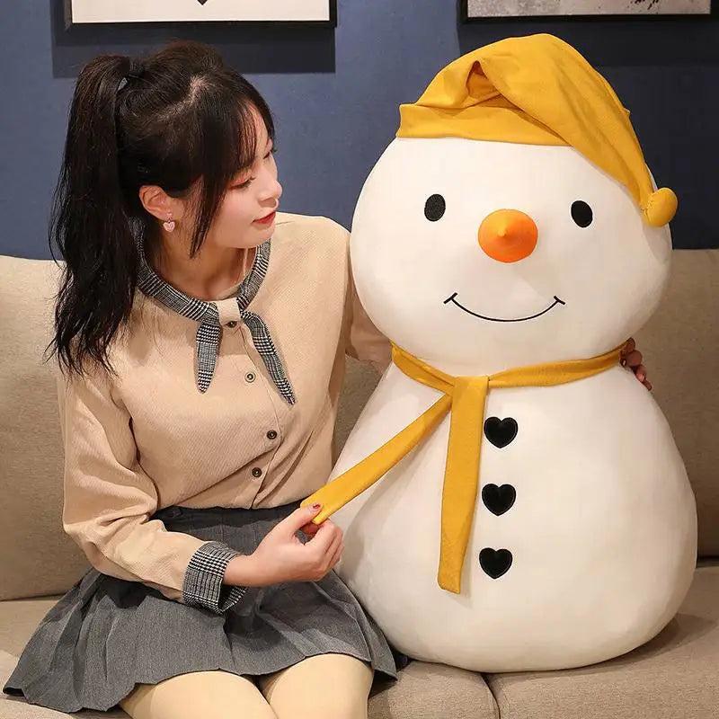Snowman Plush Toy Pillow, 30-80cm Christmas Decor by HitMyNeed