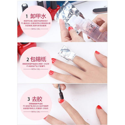 Soak Off Nail Foil Wraps for Gel Removal (100 pcs) by HitMyNeed