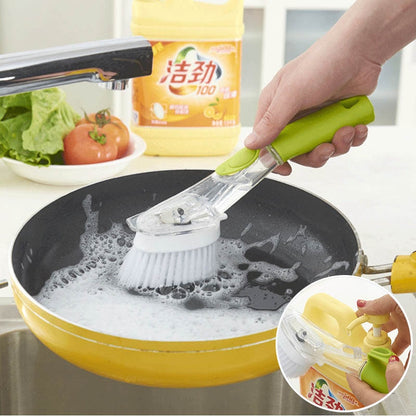 Soap-Dispensing Dishwashing Brush with Sponge Head by HitMyNeed
