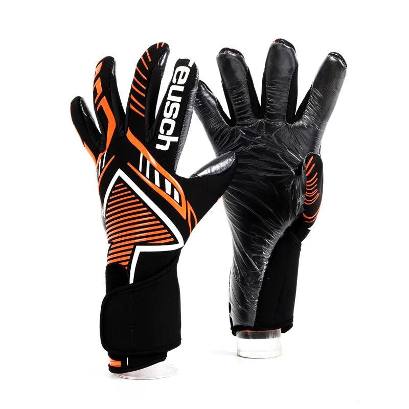 Soccer Goalkeeper Gloves for Training and Match Play black-orange size-10 by HitMyNeed
