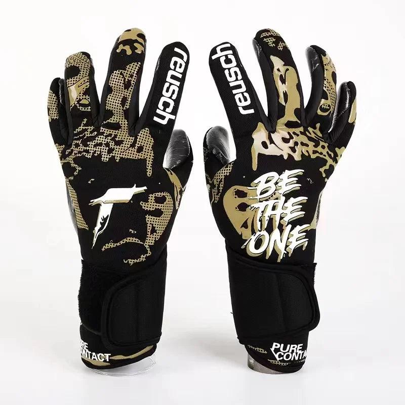Soccer Goalkeeper Gloves for Training and Match Play black size-6 by HitMyNeed