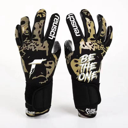 Soccer Goalkeeper Gloves for Training and Match Play black size-6 by HitMyNeed