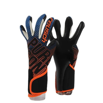Soccer Goalkeeper Gloves for Training and Match Play orange-blue size-10 by HitMyNeed