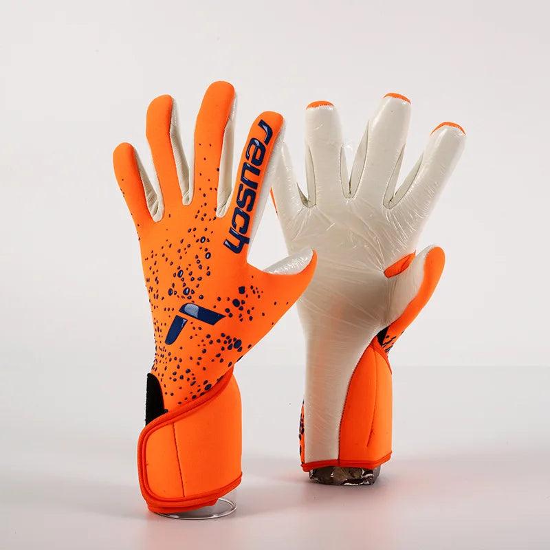 Soccer Goalkeeper Gloves for Training and Match Play orange size-7 by HitMyNeed