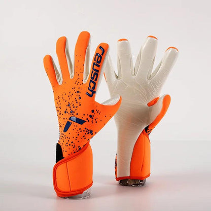 Soccer Goalkeeper Gloves for Training and Match Play orange size-7 by HitMyNeed